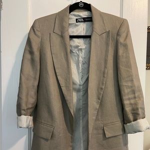 Zara Linen Tan Blazer